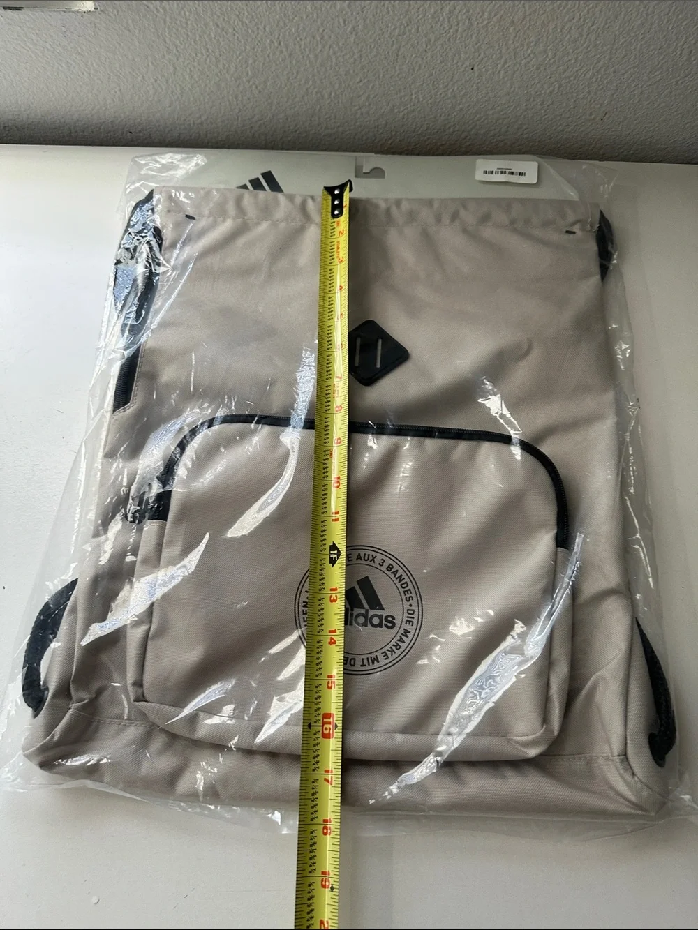 Adidas Men's Beige Drawstring Backpack
